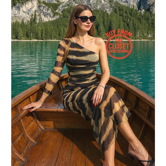 ZARA BLOGGER FAVE!!! Asymmetric Midi Dress NWT LAST ONE!!! - Picture 6 of 16